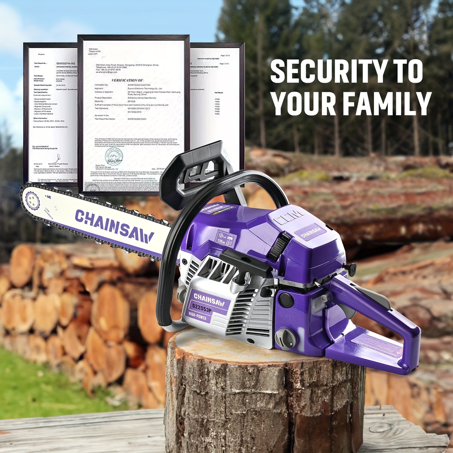Heavy Duty Chainsaw | Gas Powered Forestry Wood Cutting Farm Yard
