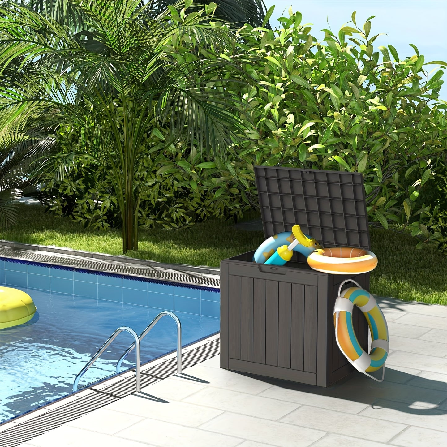 Outdoor Storage Box | Lockable Weatherproof Deck Box Patio Garden
