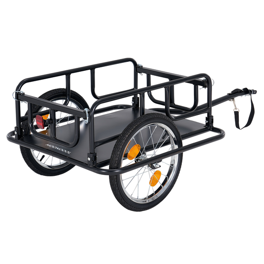 Foldable Bike Cargo Trailer | Heavy-Duty Bicycle Wagon Cart 176 Lbs Capacity, 16" Wheels, Reinforced Steel