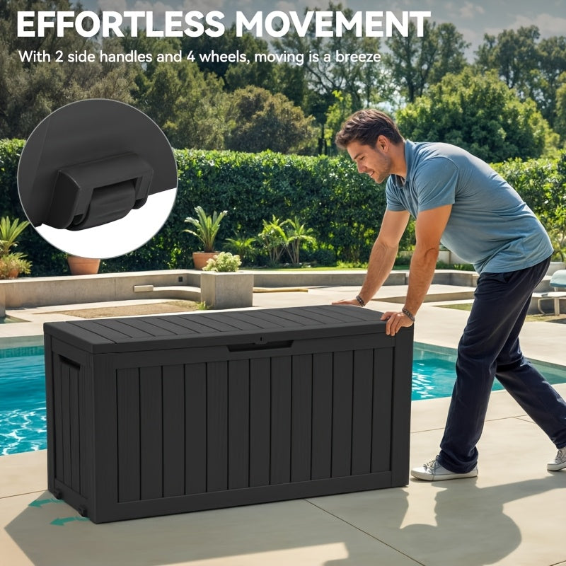 Deck Box Outdoor Storage Lockable Resin | Patio Garden Pool Cushions