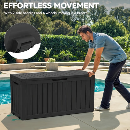 Deck Box Outdoor Storage Lockable Resin | Patio Garden Pool Cushions