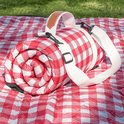 Beach Blanket Oversized Sandproof Plaid Mat – Tear-Resistant Quick-Dry Foldable with Straps for Picnic Camping Yoga Outdoor Travel Family