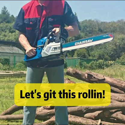 62CC Chainsaw Kit 20-Inch – 2-Stroke Gas Powered Logging Saw with Tool Kit, Oil Can & Bar Cover, Anti-Vibration Handle