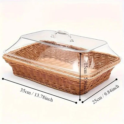Bread Basket Woven | Fruit Dessert Snack Tray Kitchen Home Decor