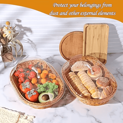 Bread Basket Woven | Fruit Dessert Snack Tray Kitchen Home Decor