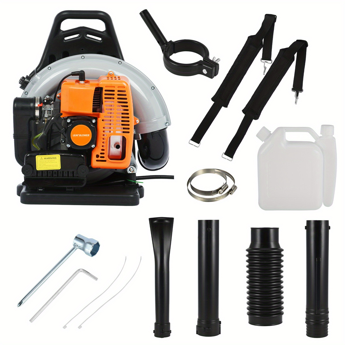 Gas Leaf Blower 2-Stroke Engine, Multi-Purpose High-Power Outdoor Blower for Lawn & Snow Clearing, Adjustable Extension Nozzle, Ergonomic Non-Slip Handle, Lightweight Cordless Design