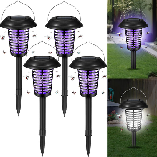 Solar Bug Zapper Outdoor Stake Light – IP44 Waterproof Solar Powered Mosquito Killer Lamp for Yard, Garden, Patio & Pathway – 2 or 4 Pack