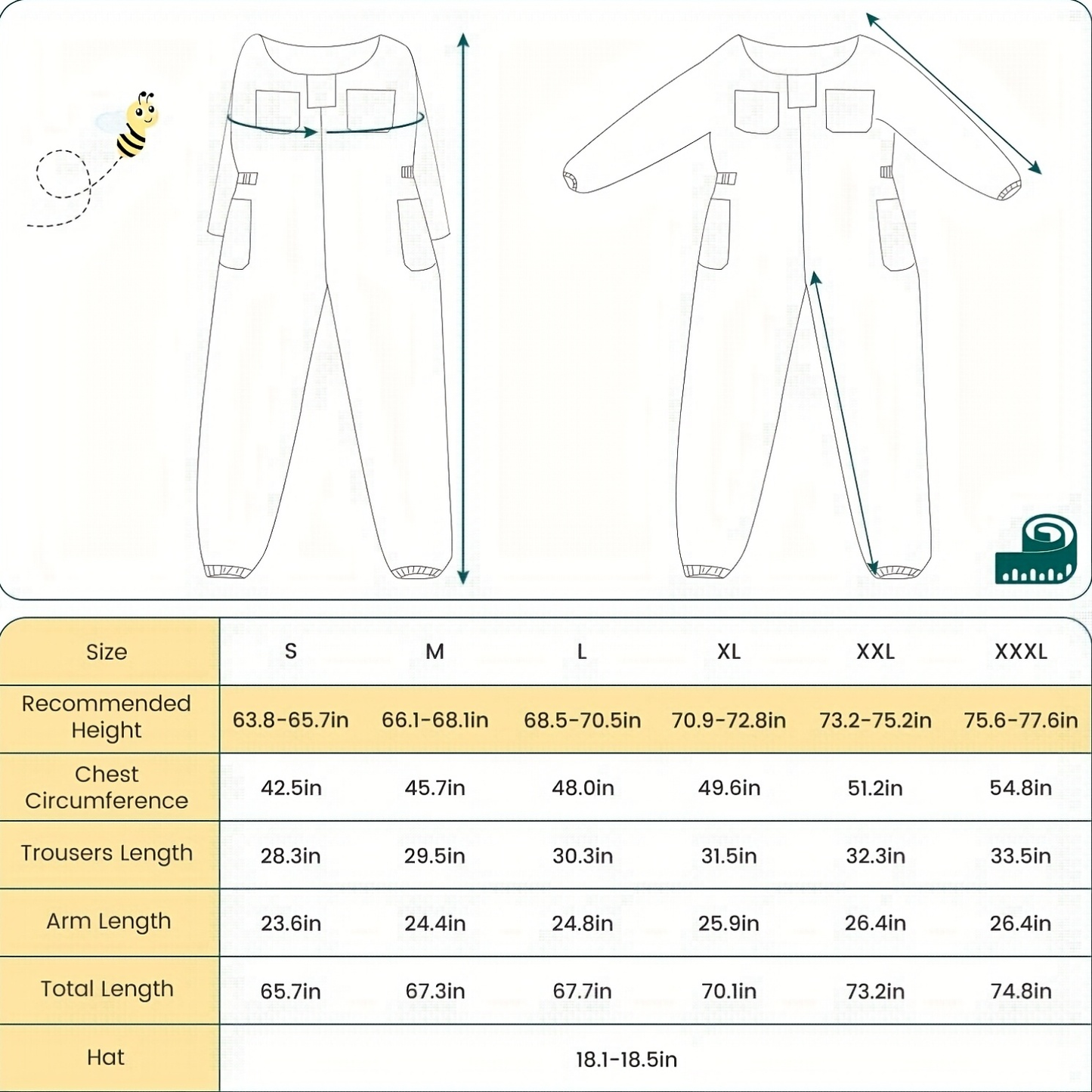 Beekeeping Suit Triple Layer Sting-Resistant Gloves 2 Veils S-3XL