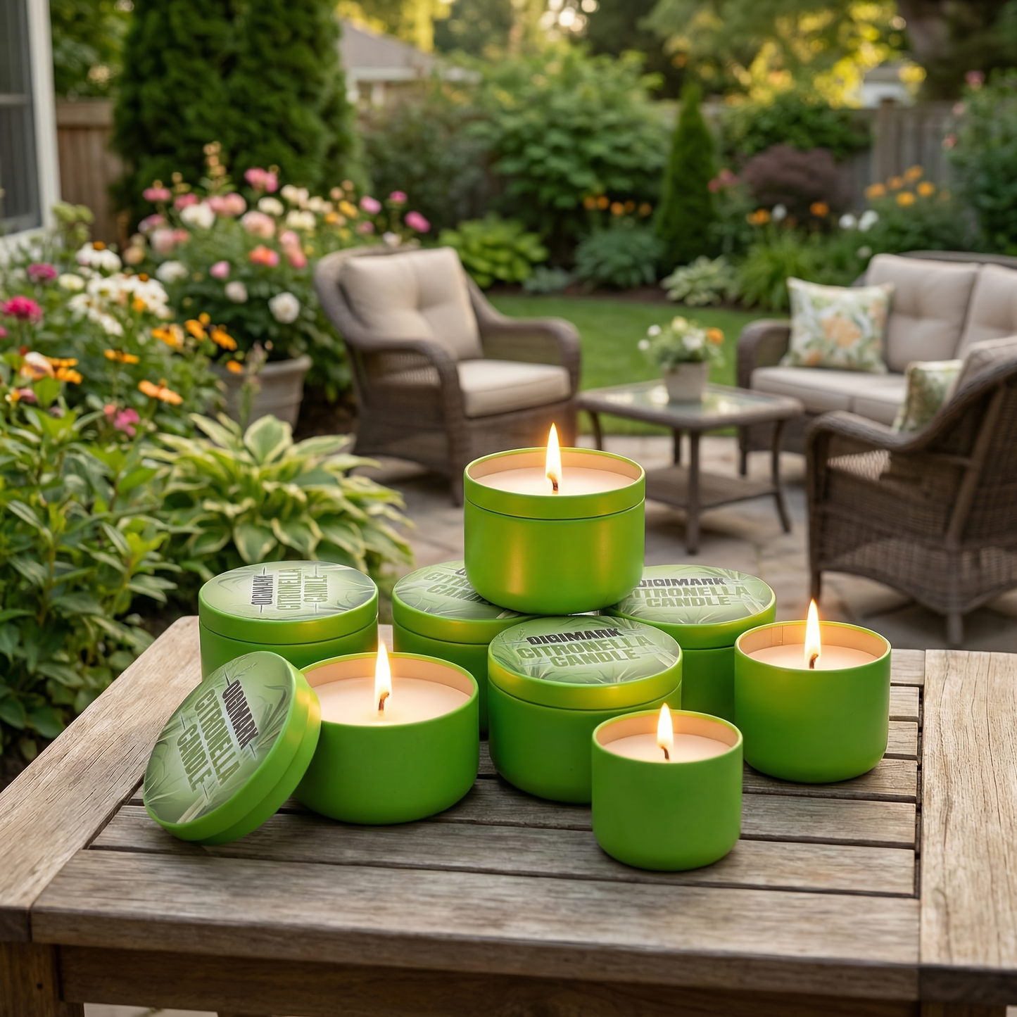 Citronella Candles Outdoor 6 Pack - 1.7 Oz Each, 48-Hour Burn Time, Infused with Citronella Essential Oil for Patio, Backyard, Camping & Picnic Mosquito Repellent