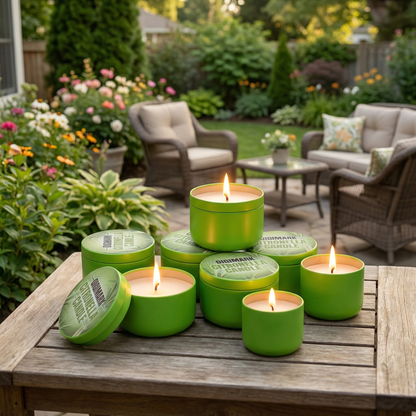 Citronella Candles Outdoor 6 Pack - 1.7 Oz Each, 48-Hour Burn Time, Infused with Citronella Essential Oil for Patio, Backyard, Camping & Picnic Mosquito Repellent