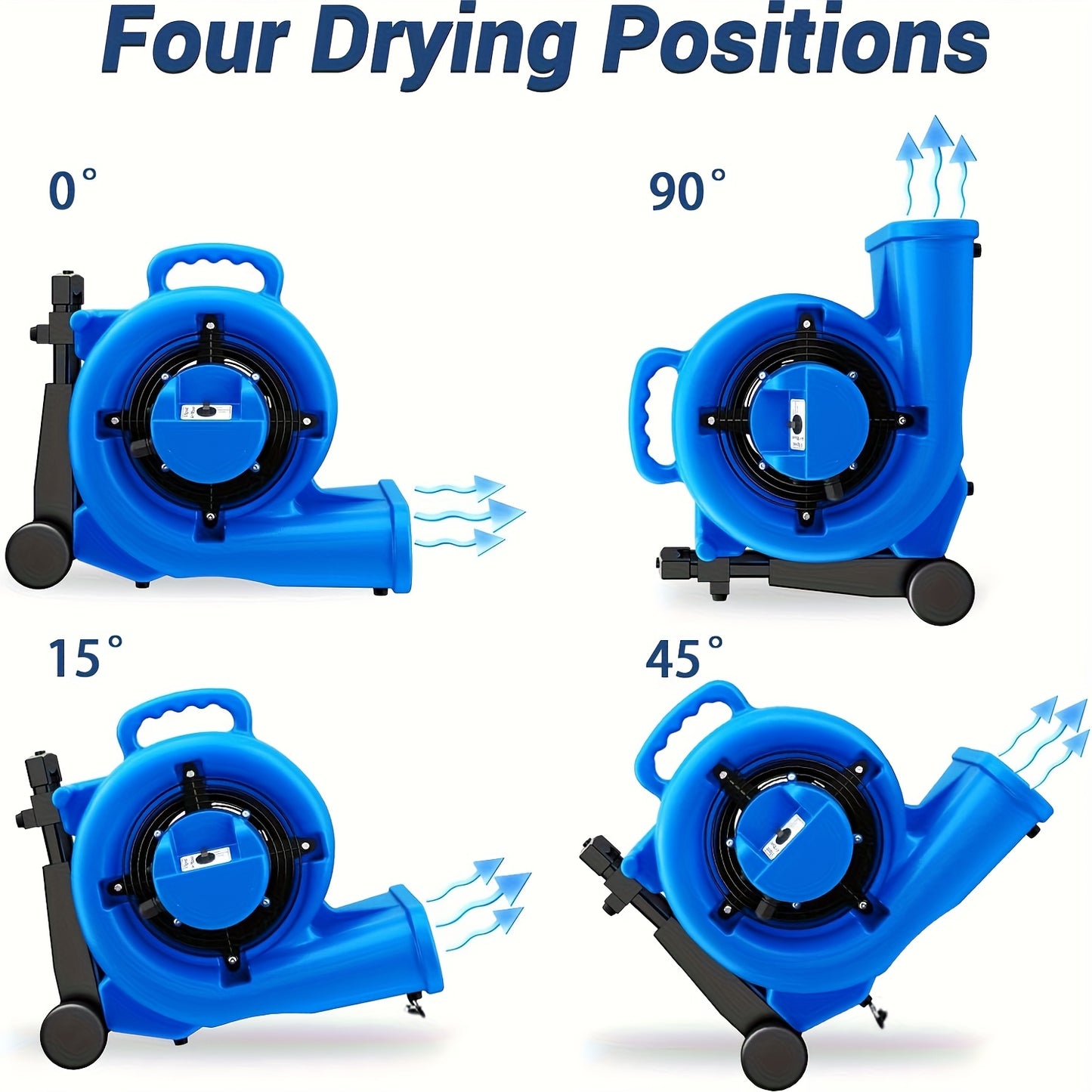 Air Mover Floor Dryer 5000CFM 1HP, Heavy-Duty Carpet Dryer & Portable Blower Fan, 3-Speed Quiet Floor Drying for Home & Commercial Use — Floors, Walls, Ceilings