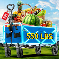 Blue 550LBS (Heavy-Duty Garden Storage Cart)