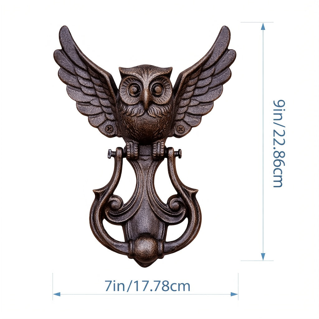 Cast Iron Owl Door Knocker Vintage Rustic Wrought Iron Door Handle Farmhouse Gate Pull Decorative Home Entryway Housewarming Gift