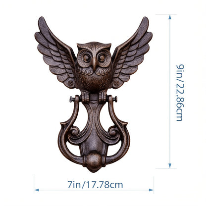Cast Iron Owl Door Knocker Vintage Rustic Wrought Iron Door Handle Farmhouse Gate Pull Decorative Home Entryway Housewarming Gift