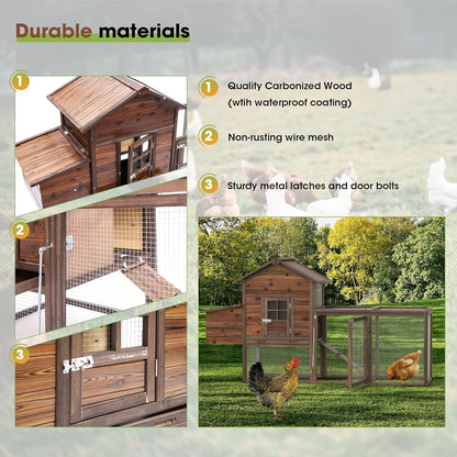 Chicken Coop | Wooden Outdoor Rabbit Duck Small Animal Poultry Cage
