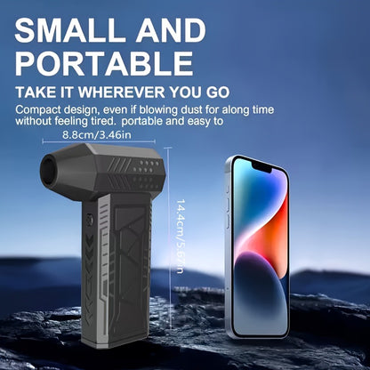 Cordless Air Duster & Handheld Vacuum Cleaner 150000RPM, 4-Speed USB-C Rechargeable Blower for Keyboard, Car & Home Cleaning with 10-Piece Brush Kit
