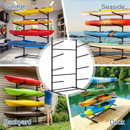 Kayak Storage Rack – Heavy-Duty Adjustable Stand for SUP, Canoe & Paddle Board | Wall, Dock & Freestanding | 400 lbs Capacity