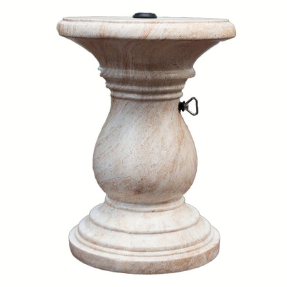 Outdoor Umbrella Side Table with Hole – Concrete Patio Table for Porch Poolside Picnic, Modern Durable Coffee Table