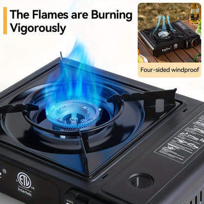 Backpacking Butane Stove, Lightweight Aluminum Alloy Camping Stove with Adjustable Flame Control, Compact Portable Design for Hiking, Outdoor Cooking & Emergency Preparedness