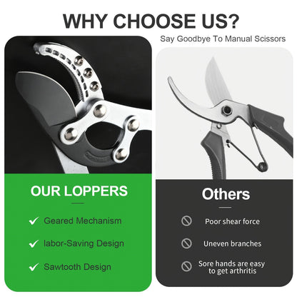 Extendable Pruning Shears 22-27.5 Inch - SK5 Steel Blades Cut 2.5" Branches, Shock-Absorbing Ergonomic Handle, Long Reach Tree & Shrub Trimmer for Hedges