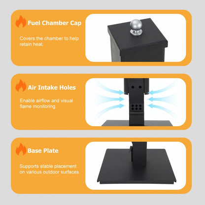Outdoor Wood Pellet Patio Heater 56 Inch, Smokeless Portable Pellet Stove with Rain Cap, Viewing Window & Ash Tray – Backyard Porch Garden Camping Fire Pit