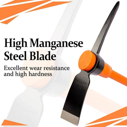 1pc Heavy-Duty Pick Mattock Hoe with Forged Head & 36-Inch Rubber Handle - Professional-Grade Multi-Purpose Pickaxe Suitable for Digging, Weeding, Prospecting, Camping - Heavy Duty Gardening Tool with Metal Head & Non-Slip Handle for Landscaping,