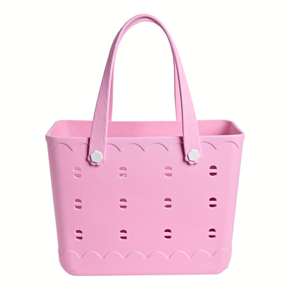 Waterproof Beach Tote Bag for Women – Large Shoulder Handbag for Travel Vacation Fruits Flowers Drinks – M & L