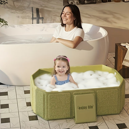 Foldable Baby Bathtub Portable Newborn Infant Tub with Drain Hole, Anti-Slip Base & Durable Multi-Functional Design for Home Travel Use, Ideal Baby Shower Gift
