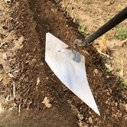 Garden Cultivator Manganese Steel Hand Plough Thickened Triangular Hoe for Plowing, Soil Loosening, Ditching and Fertilizing — Pointed Agricultural Tool for Vegetable Growing