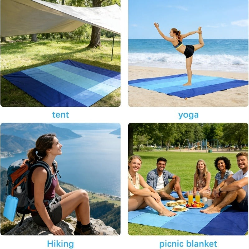 Outdoor Picnic Blanket Sand Free Large Beach Mat Portable Foldable for Travel Camping Beach Days – Lightweight Sand-Proof Ground Cover for Everyone