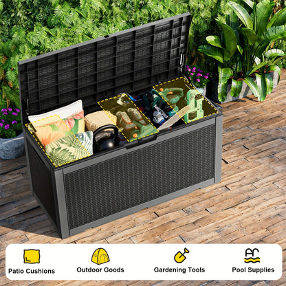 Deck Box 100 Gallon – Lockable Rattan Outdoor Storage