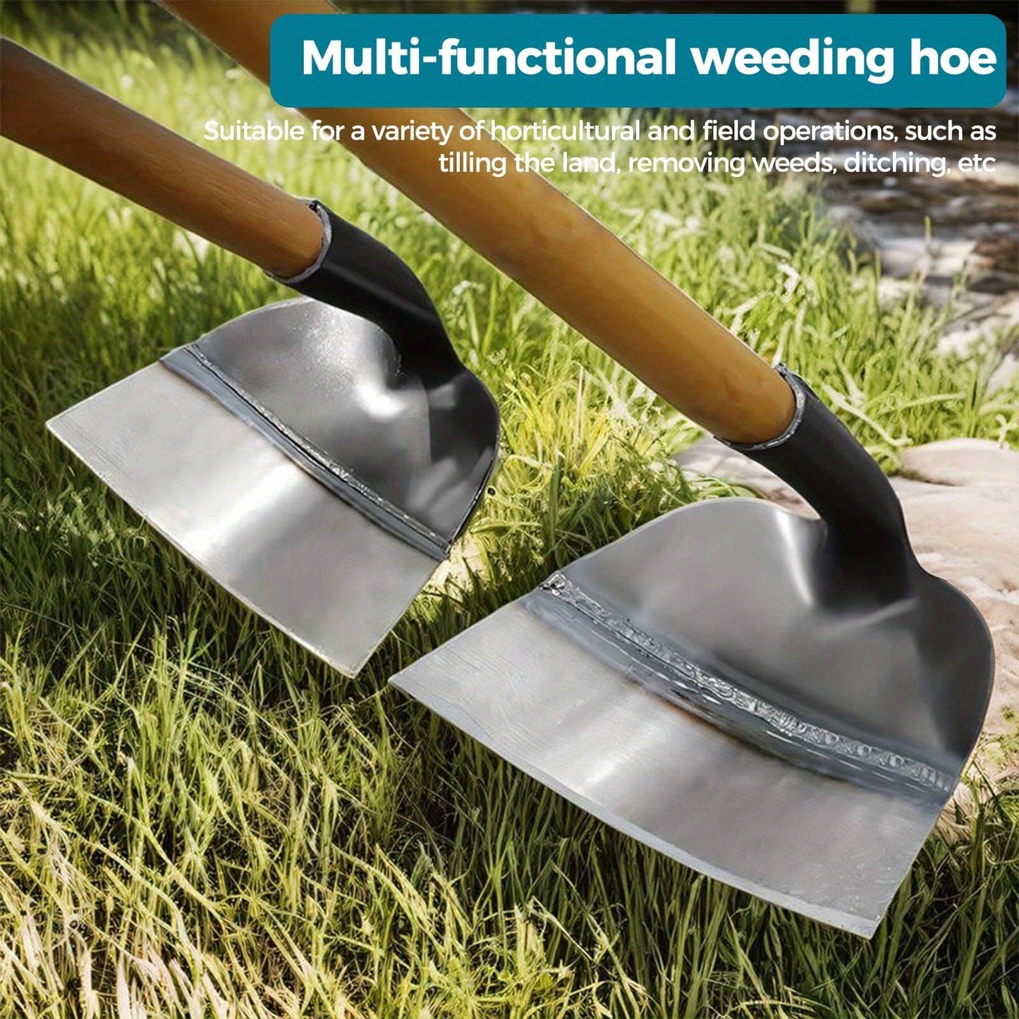 Weeding Tool Manual Heavy Duty Carbon Steel Sharp Blade Root Removal Portable Hand Weeder for Garden Farm Lawn Vegetable Patch Spray-Coated Durable