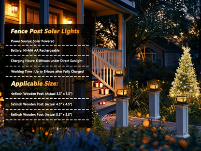 Solar Column Cover Light 6 Pack – LED Fence Post Cap Lights