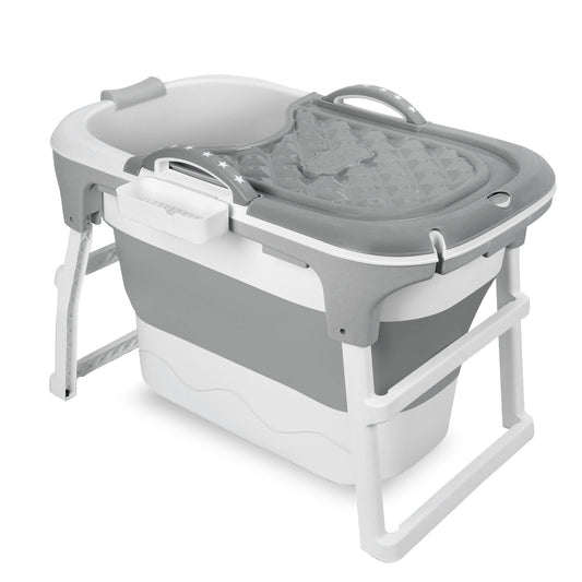 Portable Bathtub for Adults with Insulation Cover & Drainage Pipe – Foldable Hot Tub for Indoor Outdoor Sauna