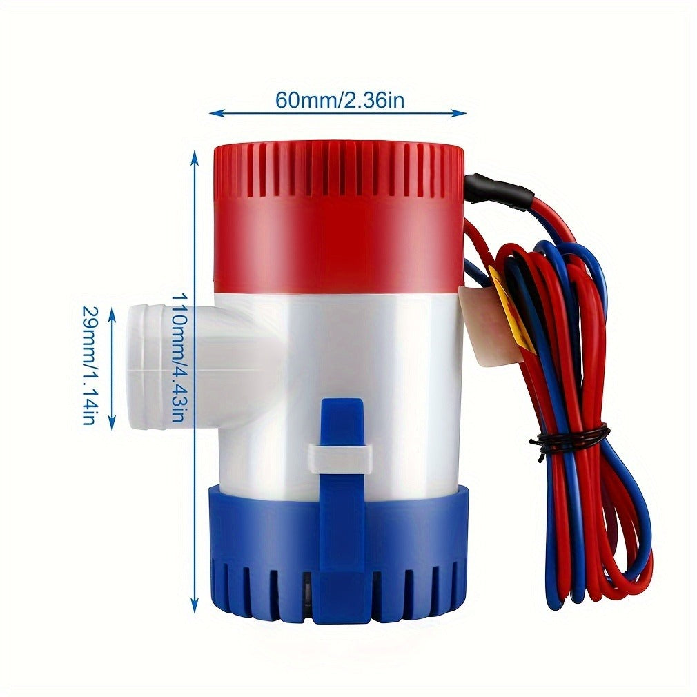 12V Bilge Pump 1100GPH Submersible DC Water Pump for Yacht Boat Aquarium Pool