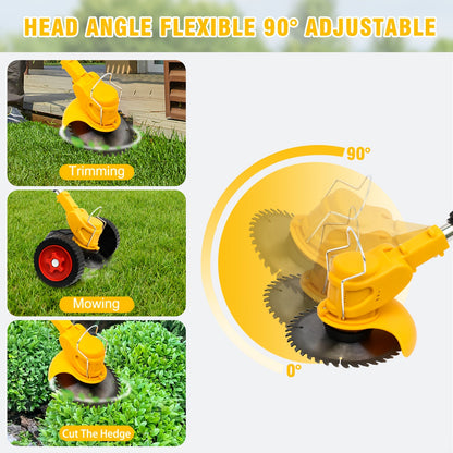 21V Cordless Lightweight Weed Trimmer & Edger. Comes with 1/2 Batteries and Charger. 3-in-1 Cordless Grass Trimmer, Edger, and Brush Cutter. Powerful and Long-Lasting. for Lawn, Yard, and Garden.