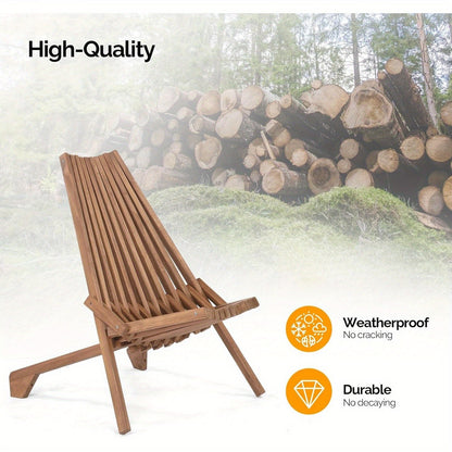Wood Folding Outdoor Chairs Set of 1/2/4 – Patio Lounge Chair 350LBS