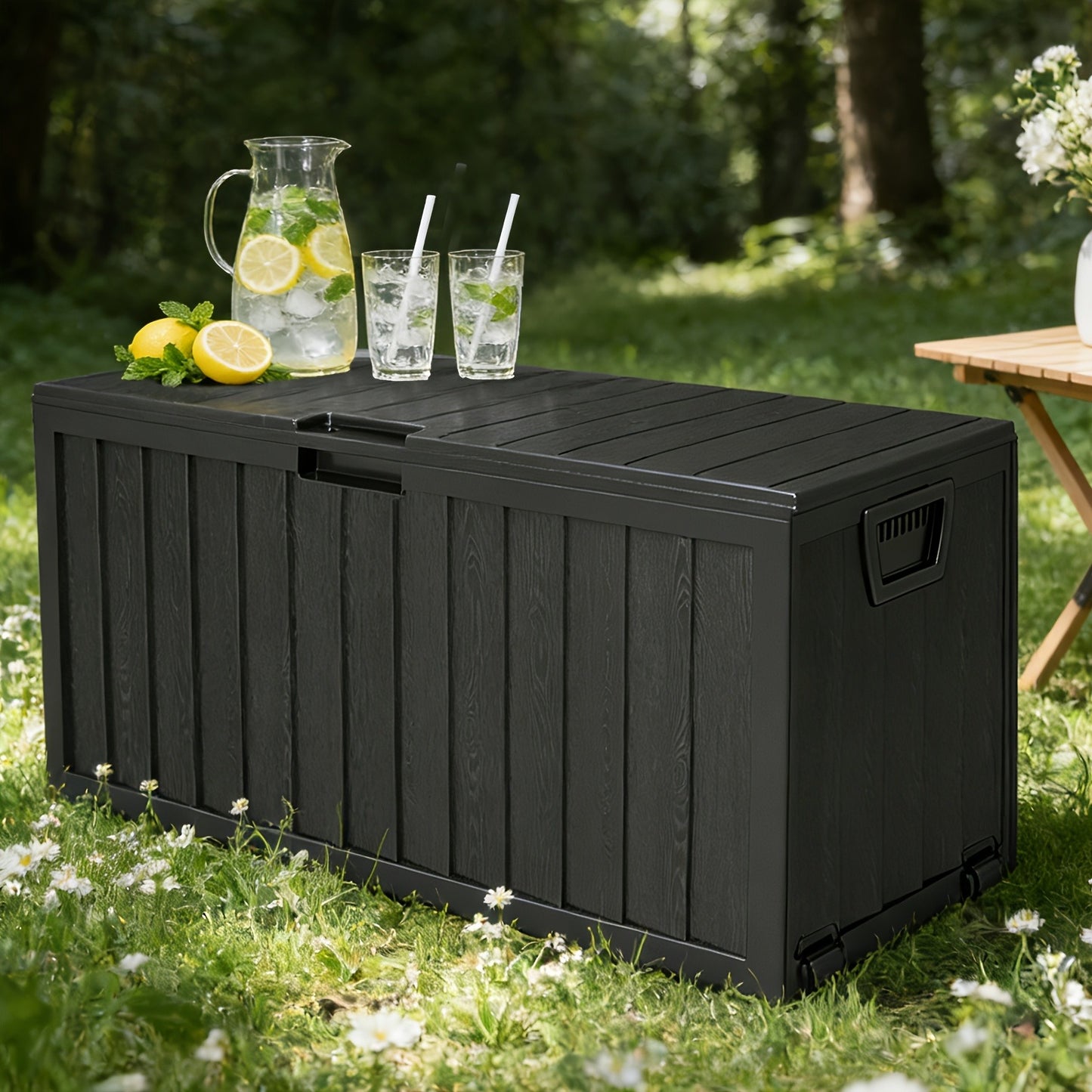 Outdoor Storage Chest 75 Gallon – Deck Box with Casters