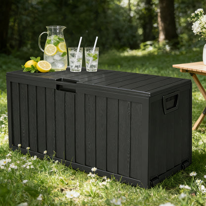 Outdoor Storage Chest 75 Gallon – Deck Box with Casters