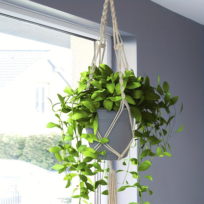 Macrame Hanging Planter Set of 4 Boho Rope Basket Plant Pot Holder for Indoor Outdoor - Decorative Hanging Organizer Net for Bedroom Living Room Garden Balcony Wall Decor