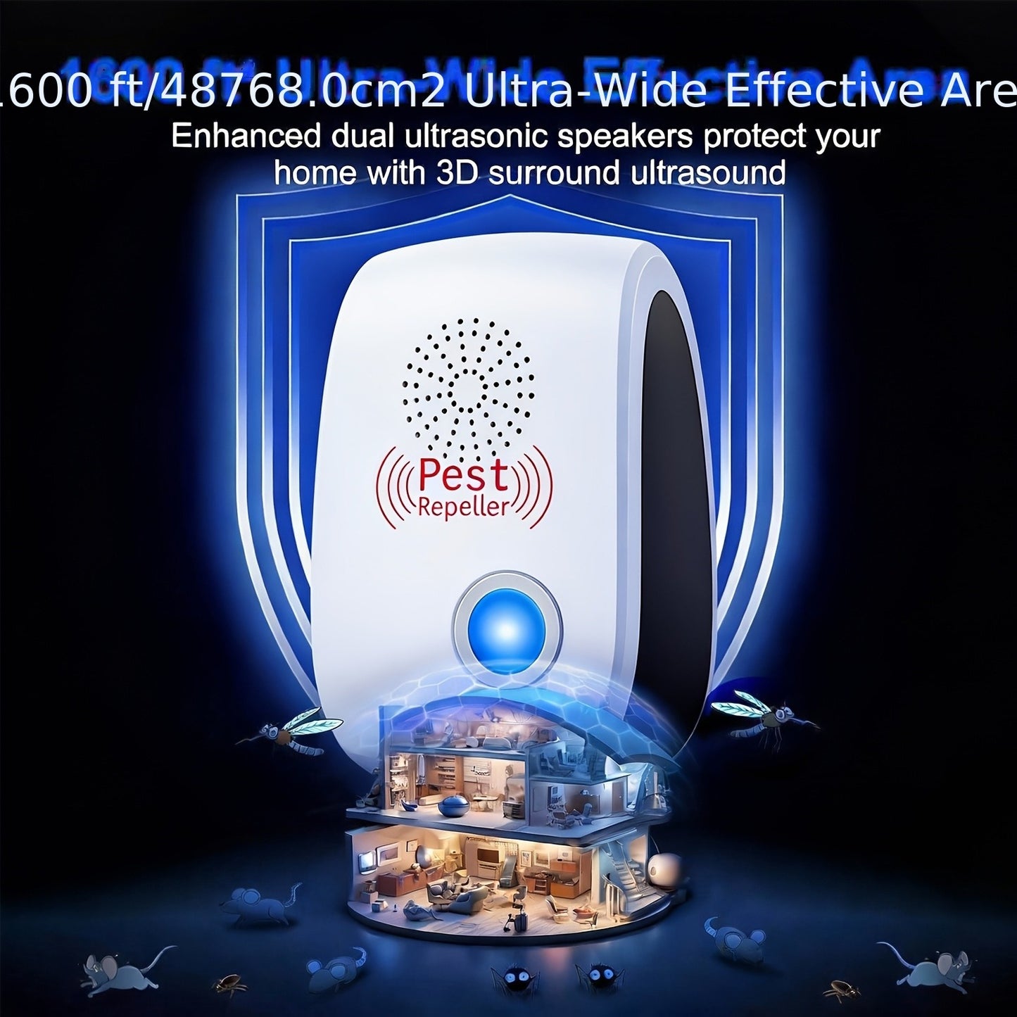 Ultrasonic Pest Repeller Plug-In 2025 Upgrade – Electronic Indoor Pest Control for Cockroaches, Mice, Rodents, Ants, Mosquitoes & Spiders, Set of 4/6/8 Units for Whole-Home Coverage