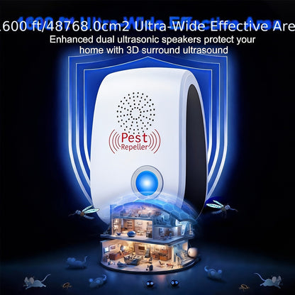 Ultrasonic Pest Repeller Plug-In 2025 Upgrade – Electronic Indoor Pest Control for Cockroaches, Mice, Rodents, Ants, Mosquitoes & Spiders, Set of 4/6/8 Units for Whole-Home Coverage