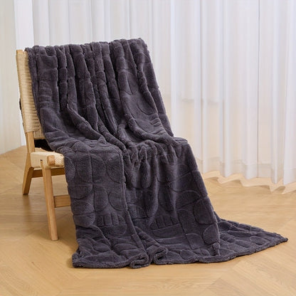 Throw Blanket 3D Geometric Pattern Fluffy Soft Warm Handmade Knit Blanket for Couch Sofa Bed Camping Picnic Travel – Lightweight Cozy Blanket
