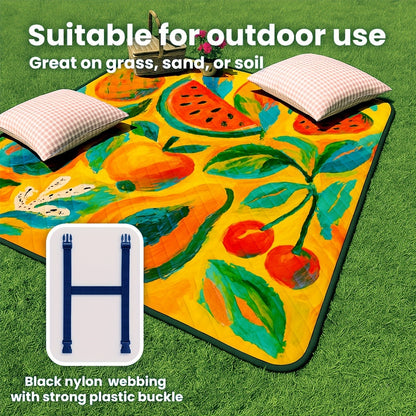 Picnic Blanket Padded | Foldable Floral Mat Beach Park Camping Travel