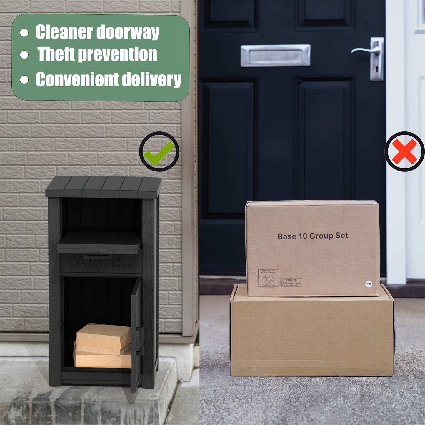 Lockable Outdoor Storage Box Waterproof Package Delivery Porch