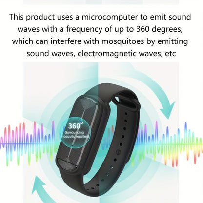 Mosquito Repellent Bracelet – Ultrasonic Soundwave Technology, USB Rechargeable, Waterproof Wristband for Camping Outdoor Hiking Travel, No Chemicals