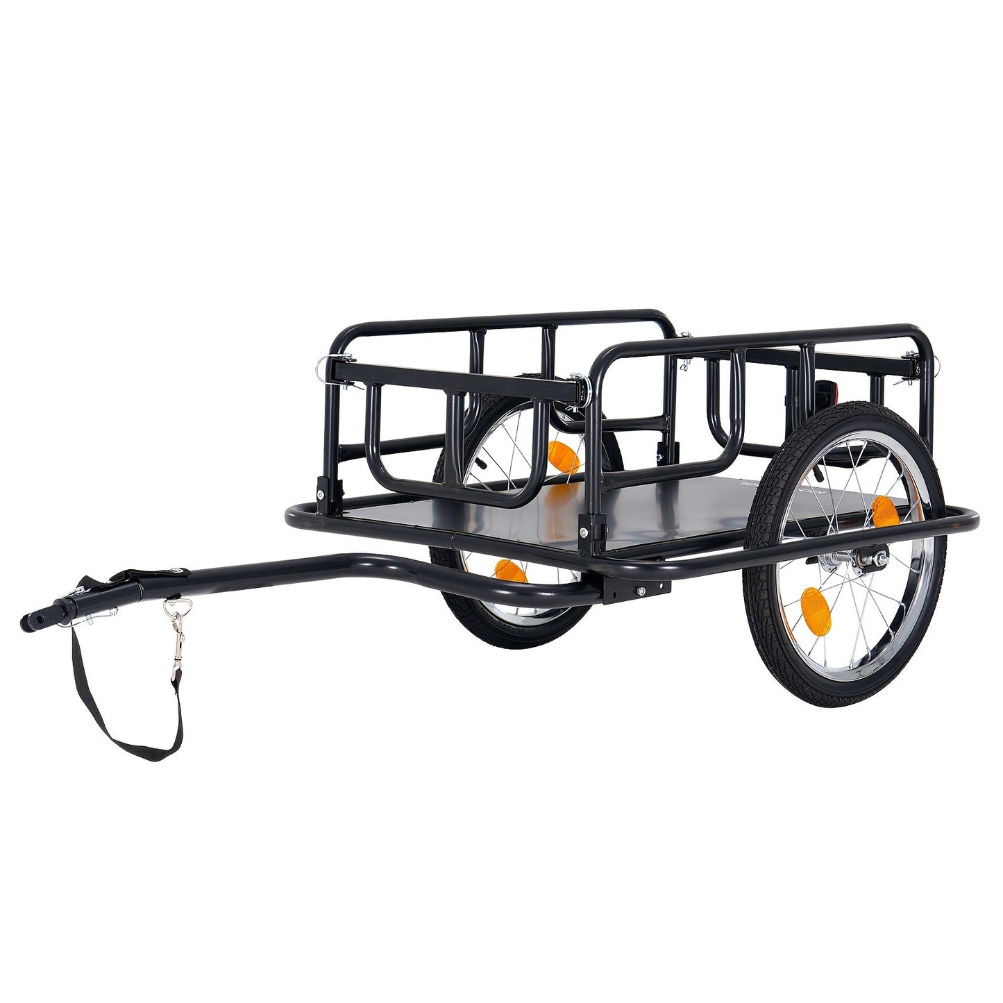 Foldable Bike Cargo Trailer | Heavy-Duty Bicycle Wagon Cart 176 Lbs Capacity, 16" Wheels, Reinforced Steel