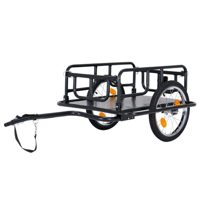 Foldable Bike Cargo Trailer | Heavy-Duty Bicycle Wagon Cart 176 Lbs Capacity, 16" Wheels, Reinforced Steel