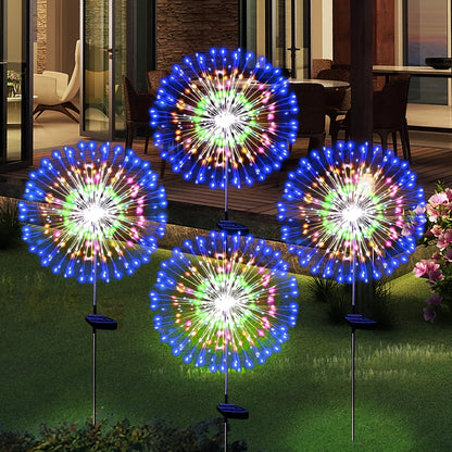 Solar Firework Garden Lights 4-Pack, 8 Modes Waterproof