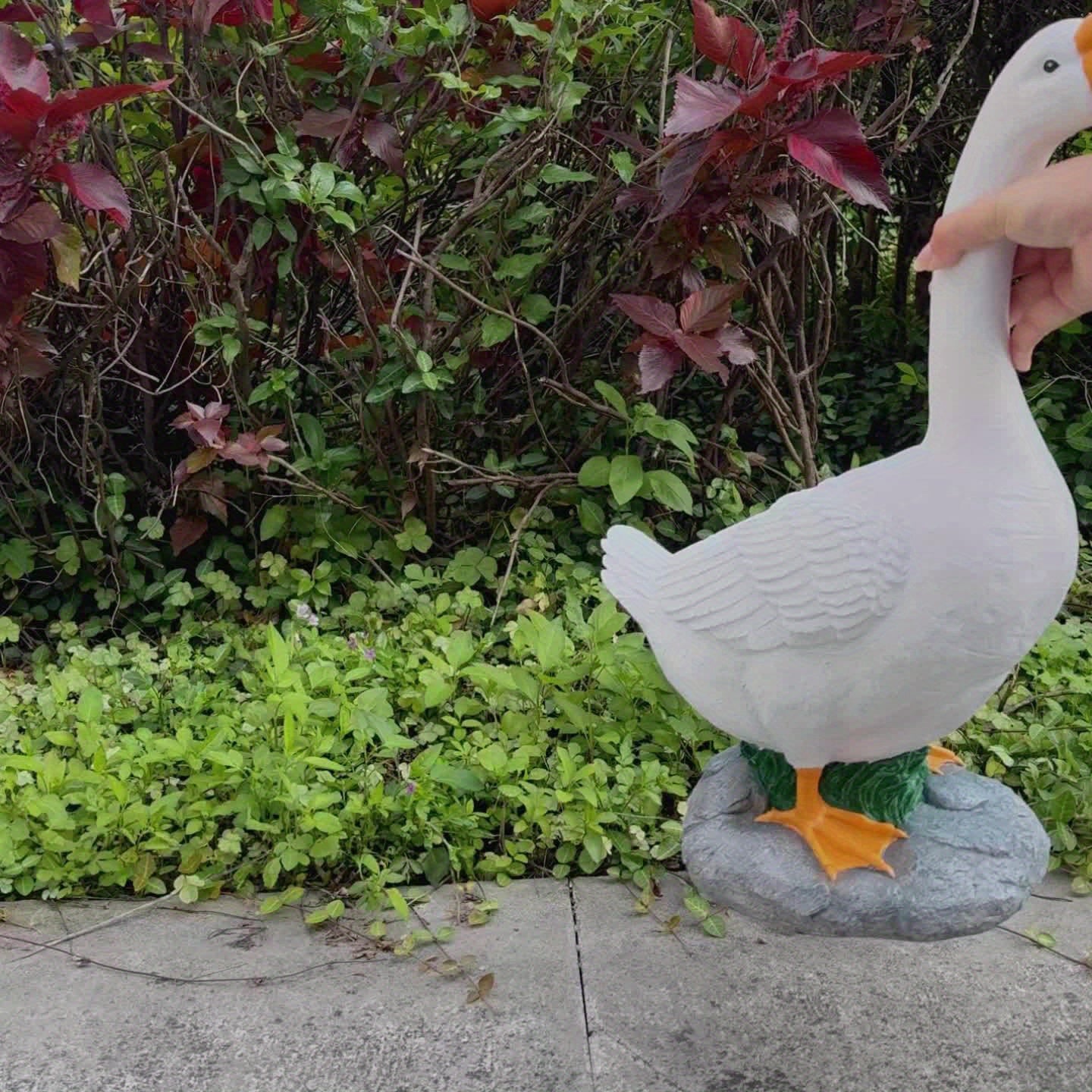 Goose Garden Statue 19 Inch Outdoor Rustic Animal Sculpture Lawn Patio Yard Art Decorative Figurine Holiday Gift
